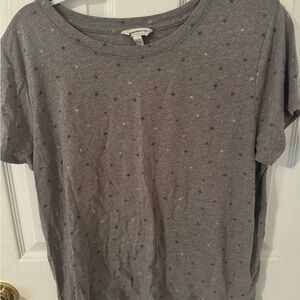 Lucky Brand Gray T-Shirt with Star Accents